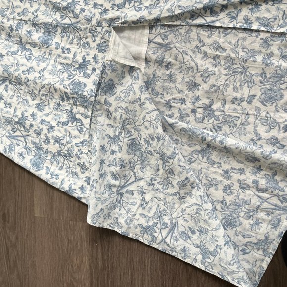 NWT Lucky Brand Blue & White Lined Bustier Style Floral Midi Dress w Side Slit - Picture 10 of 13